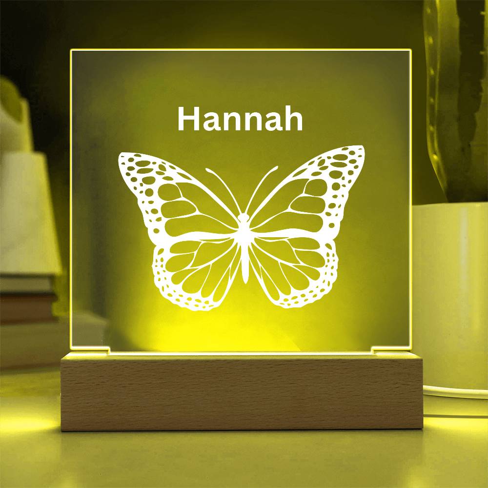 Personalized Butterfly Acrylic Night Light Plaque