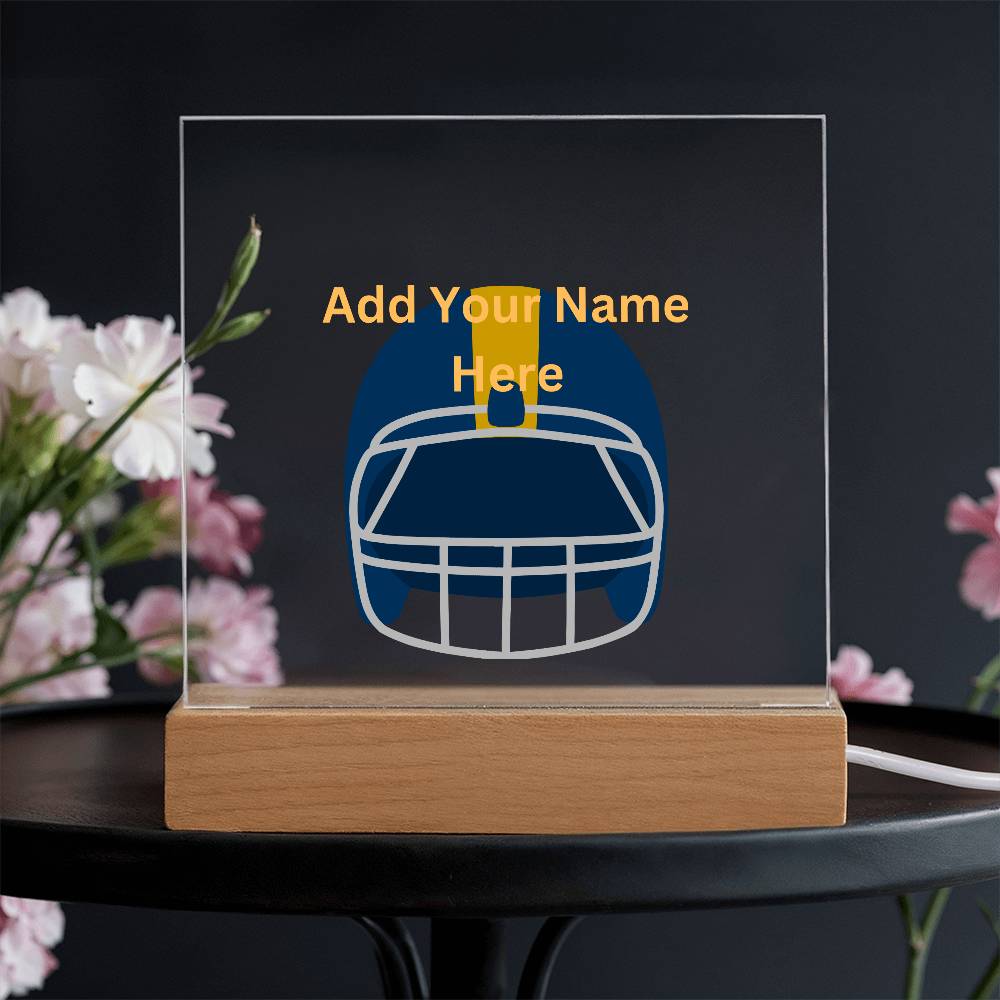 Personalized Football Helmet Acrylic Night Light Plaque