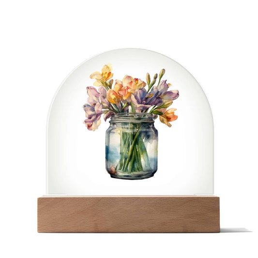 Crocus in a Jar Flowers In A Jar Forever Bouquet Domed Acrylic Plaque & Night Light