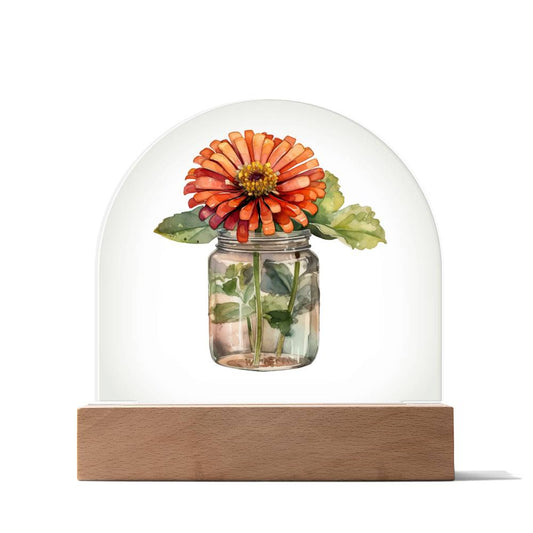 Zinnias in a Jar Flowers In A Jar Domed Forever Bouquet Acrylic Plaque & Night Light