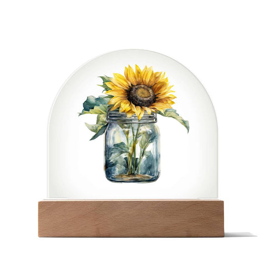 Sunflowers in a Jar Flowers In A Jar Forever Bouquet Domed Acrylic Plaque & Night Light