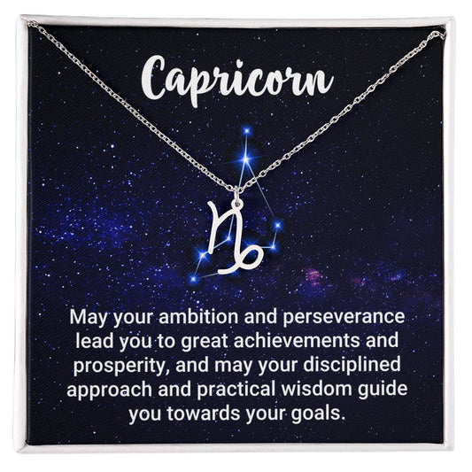 Zodiac Symbol Necklace - Capricorn