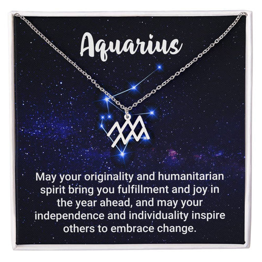 Zodiac Symbol Necklace - Aquarius