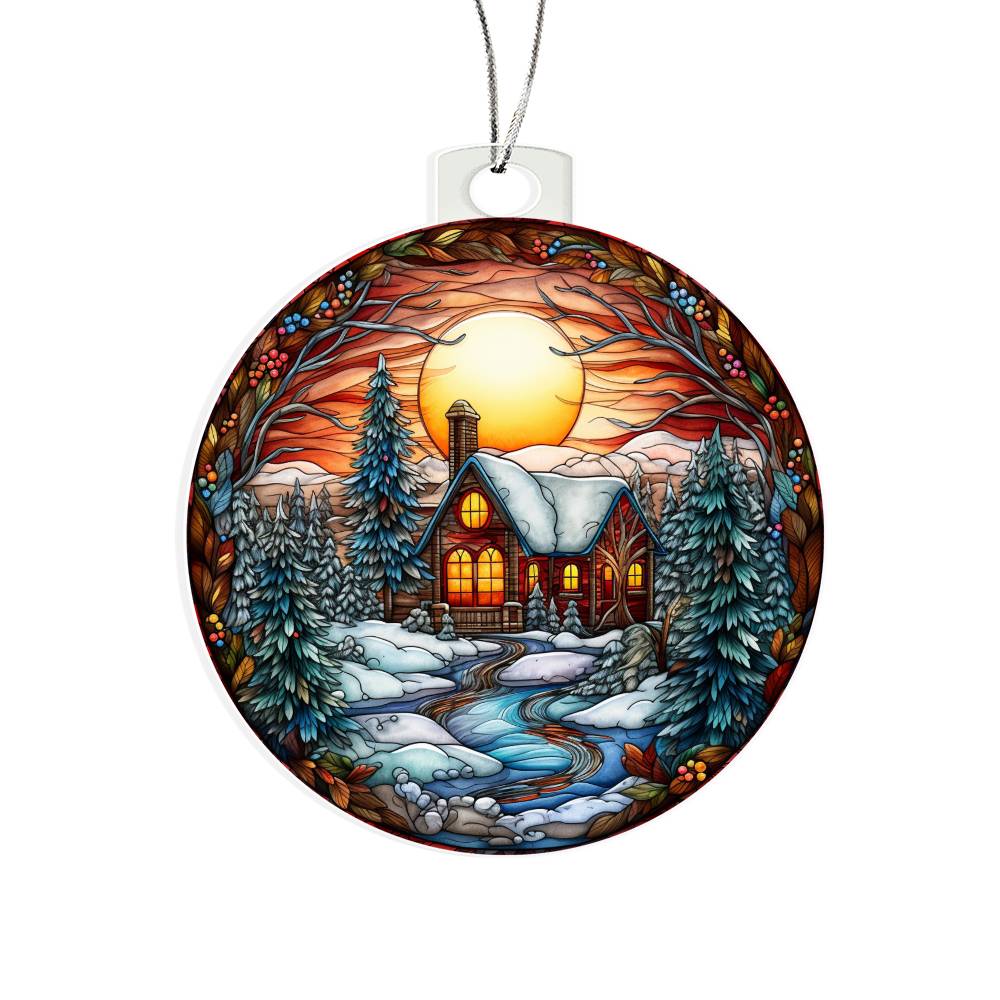 Evening Church Christmas Ornament - Vintage-Inspired