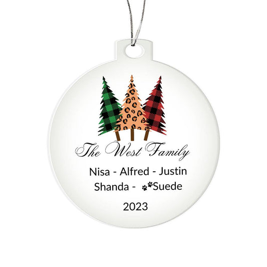 2023 Keepsake Personalized Family Name - Fancy Trees Ornament