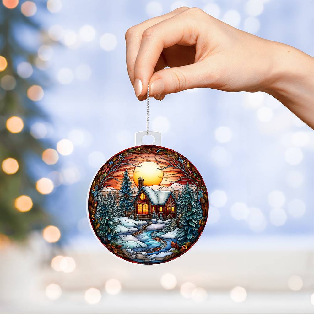Evening Church Christmas Ornament - Vintage-Inspired