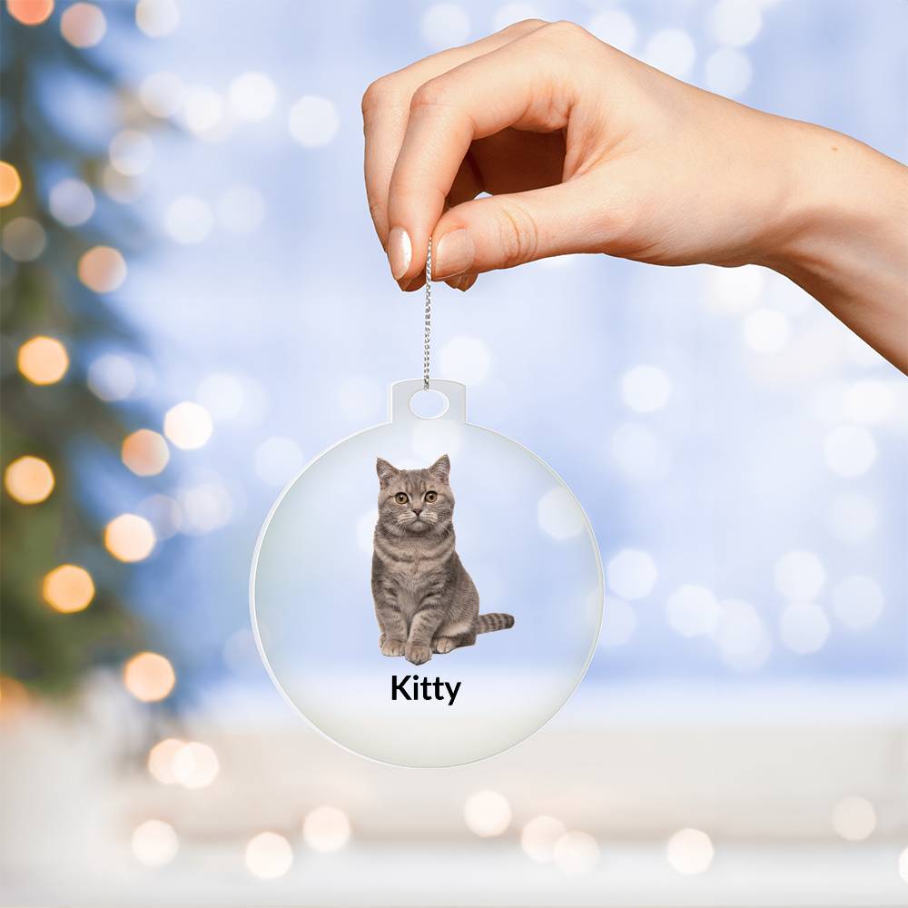 Personailzed Cat Photo Christmas Ornament
