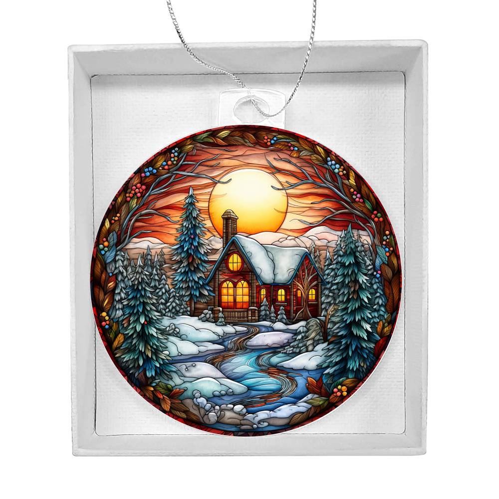 Evening Church Christmas Ornament - Vintage-Inspired