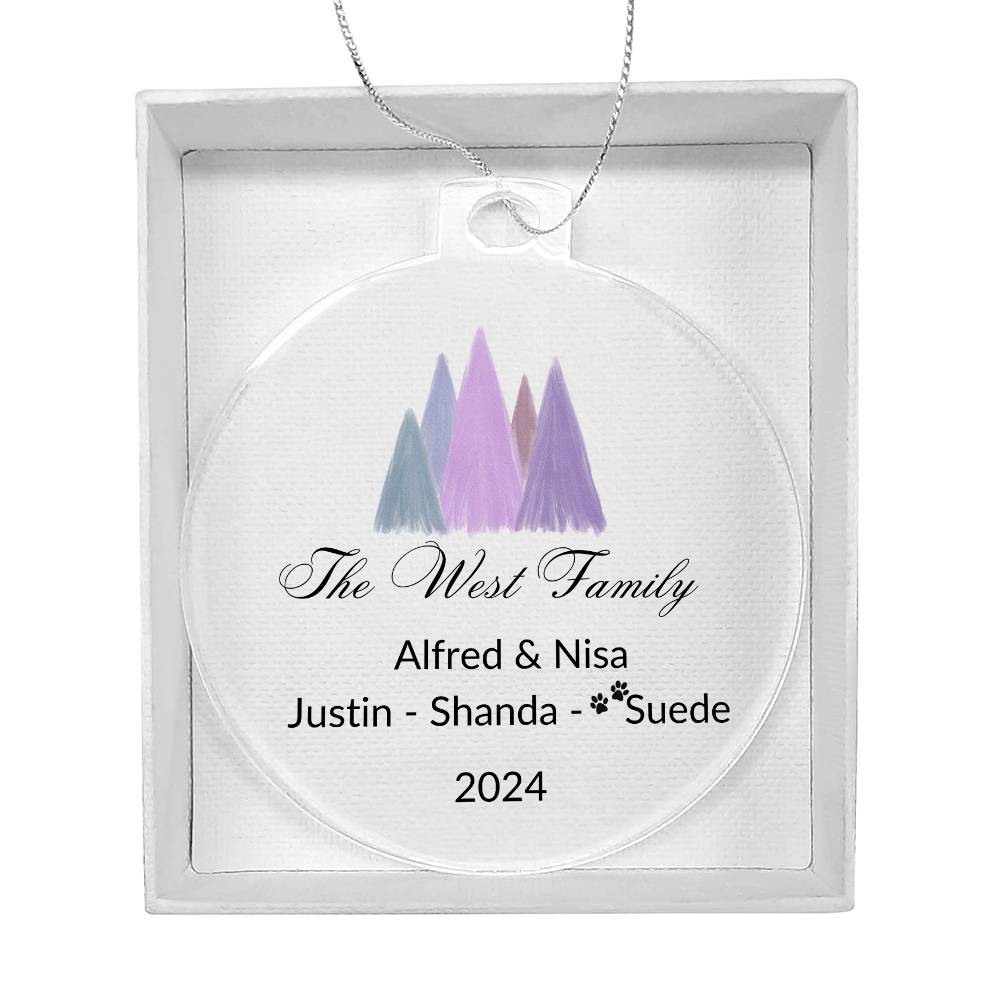 2024 Keepsake Personalized Family Name - Purple Trees Ornament