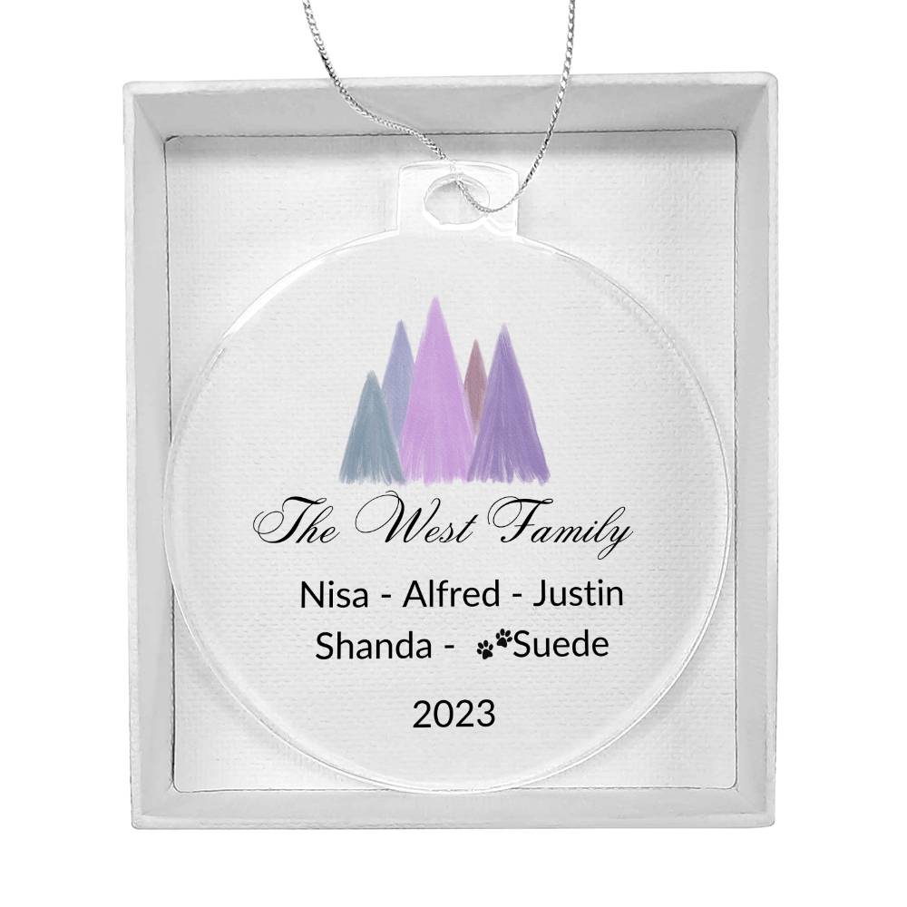 2023 Keepsake Personalized Family Name - Purple Trees Ornament