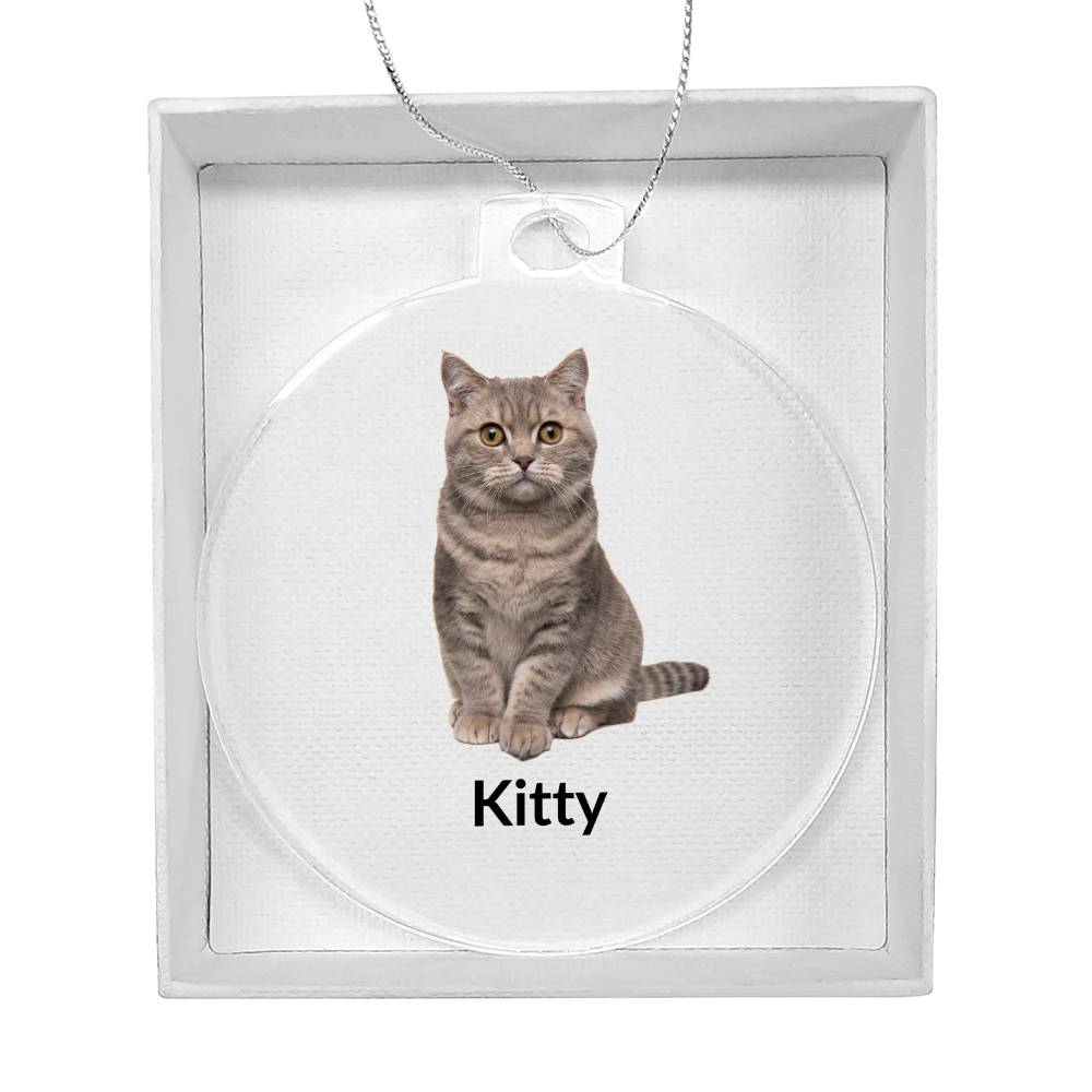 Personailzed Cat Photo Christmas Ornament