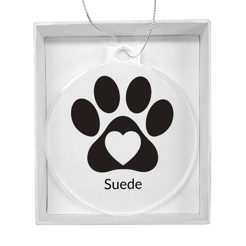 Paw Print Black - Acrylic Christmas Ornament