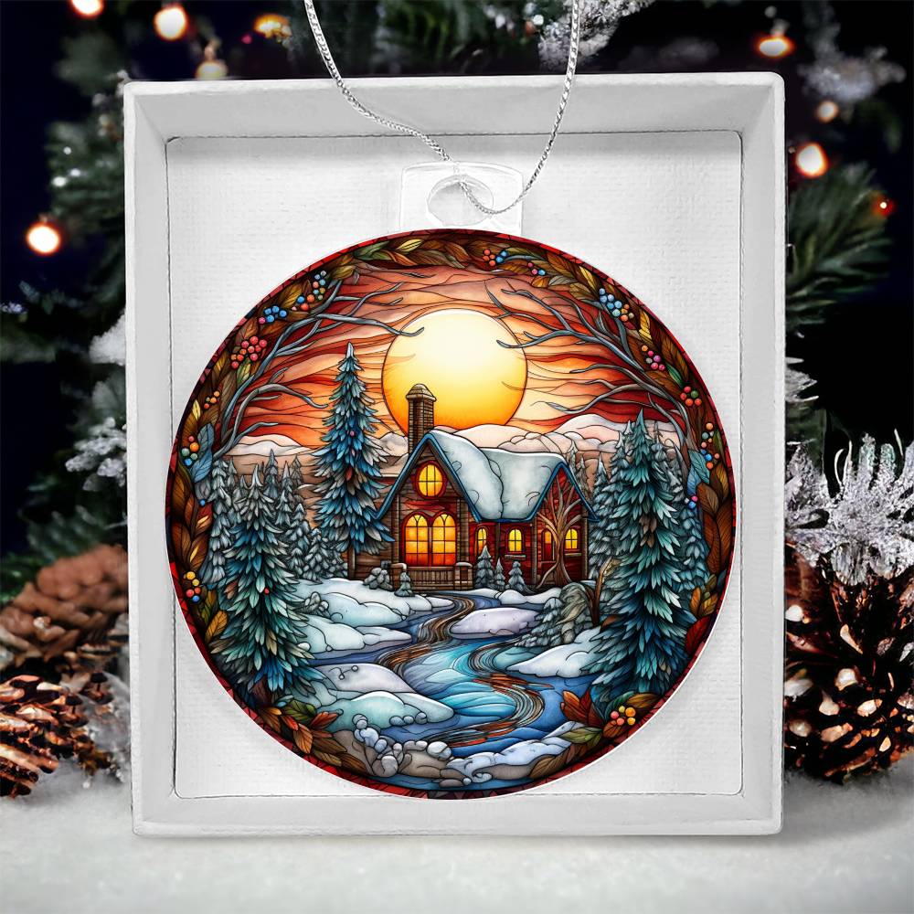 Evening Church Christmas Ornament - Vintage-Inspired
