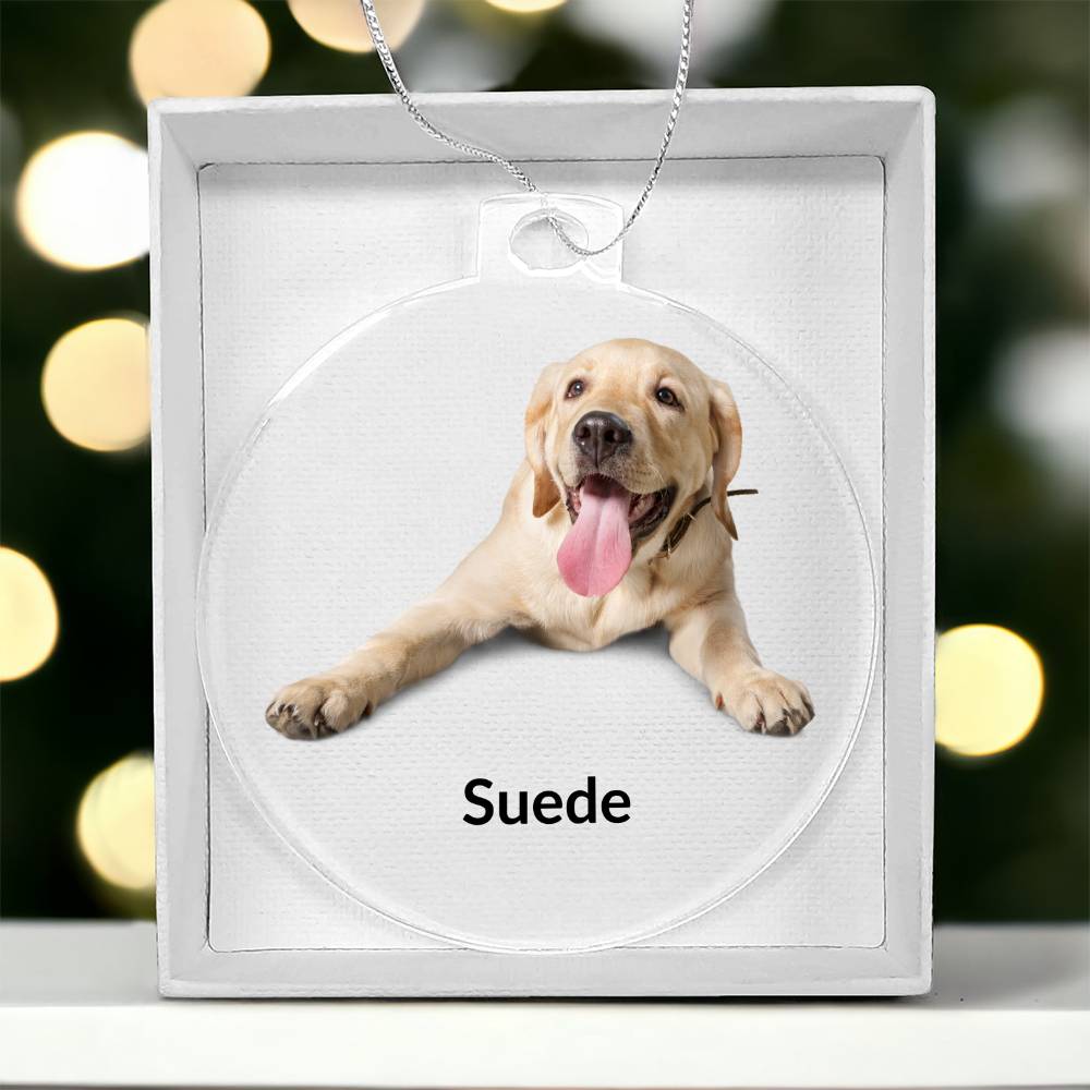 Custom Dog Photo Christmas Ornament