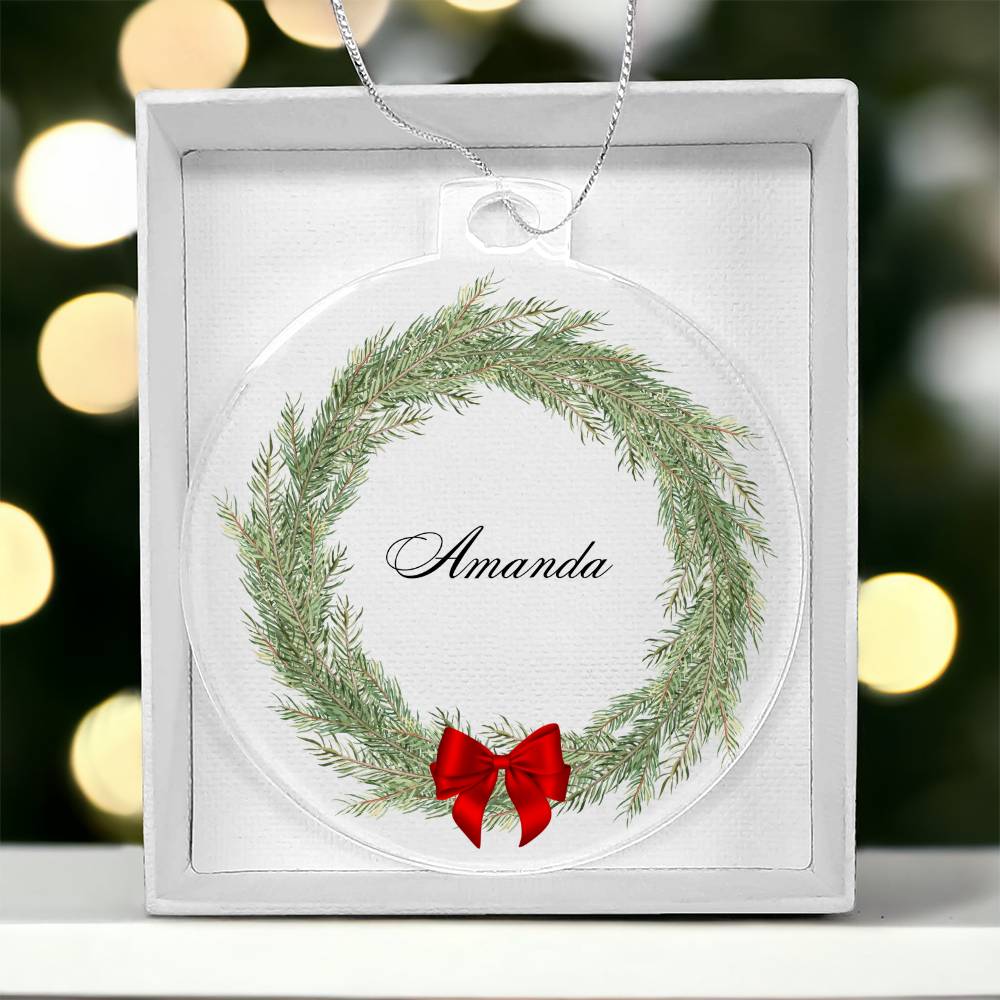 Personalized Name Christmas Tree Ornament - Balsam Branches