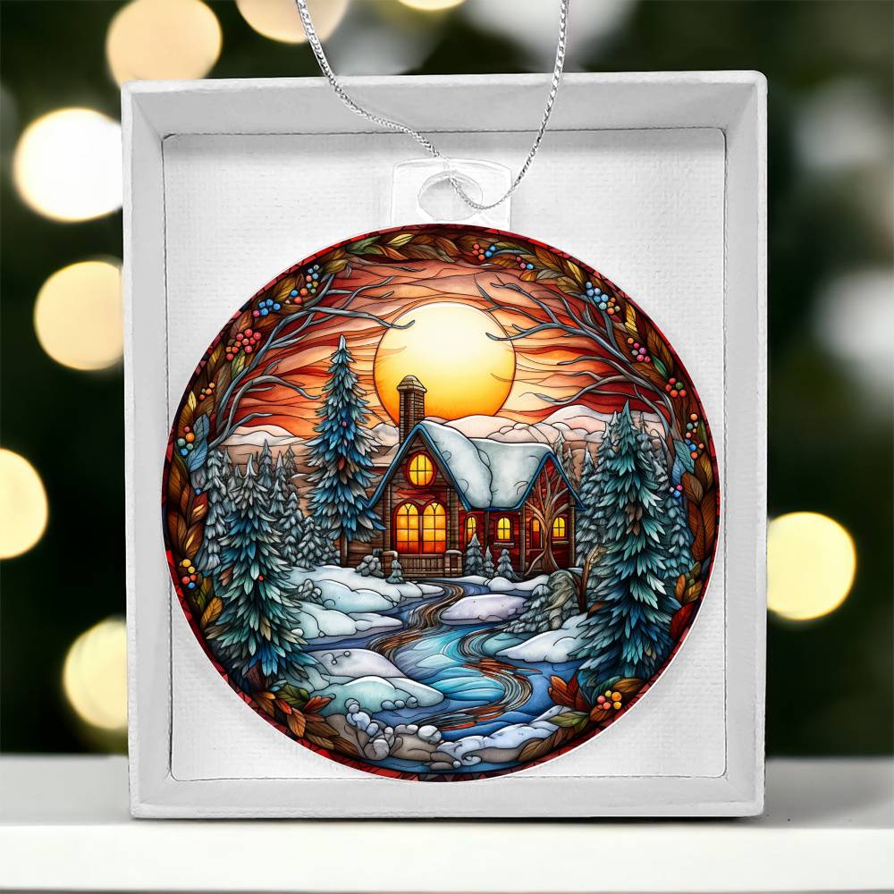 Evening Church Christmas Ornament - Vintage-Inspired