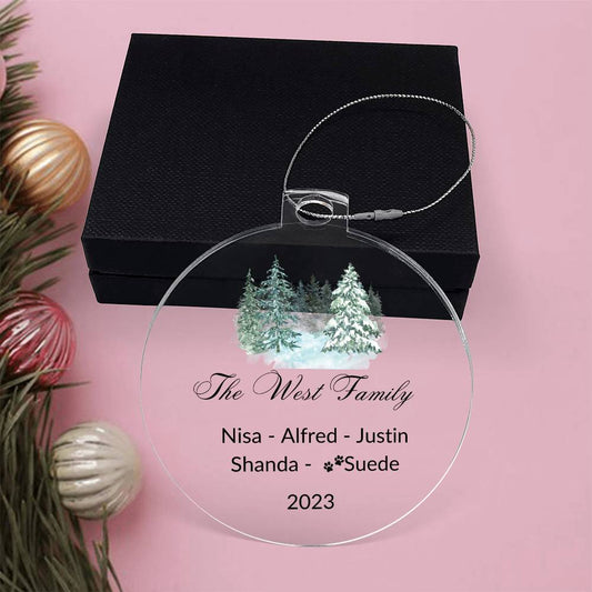 2023 Keepsake Personalized Family Name - Tree Forest Ornament