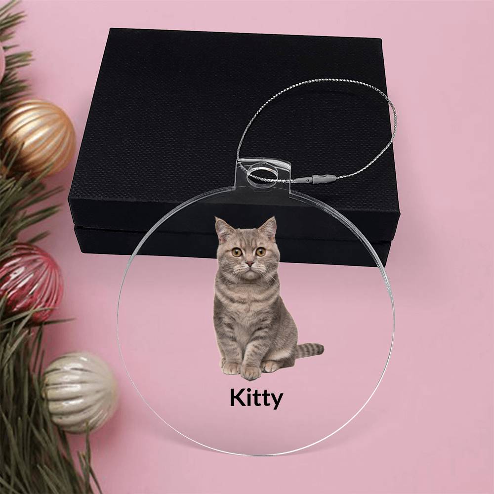 Personailzed Cat Photo Christmas Ornament