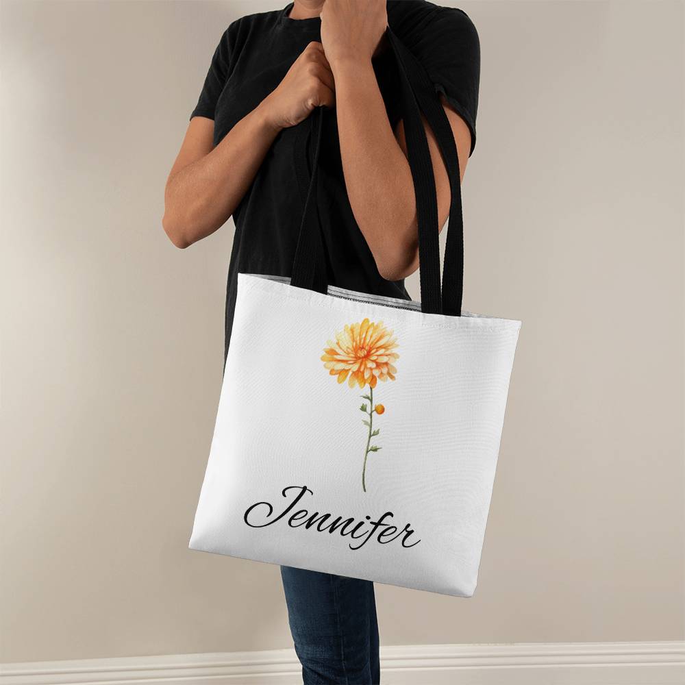 November - Personalized Birth Month Flower Classic Canvas Tote Bag