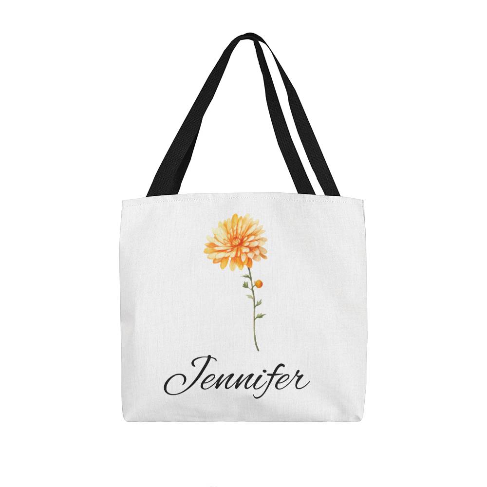 November - Personalized Birth Month Flower Classic Canvas Tote Bag