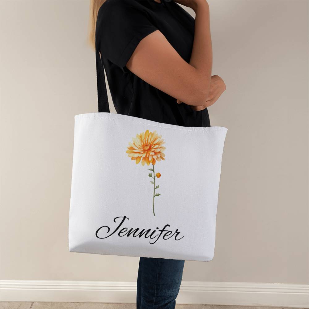 November - Personalized Birth Month Flower Classic Canvas Tote Bag