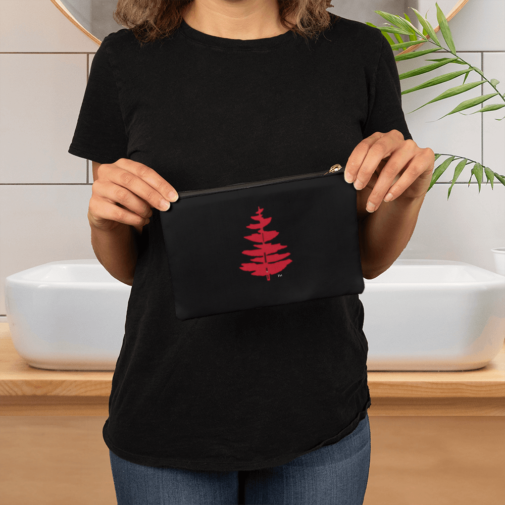 Douglass Fir Tree - Small Black Zipper Pouch