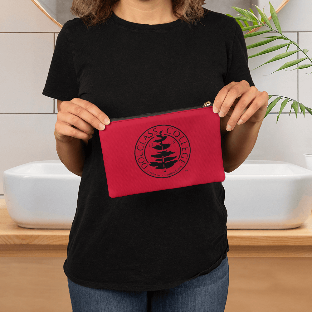 Douglass College Seal - Red Zippered Pouch