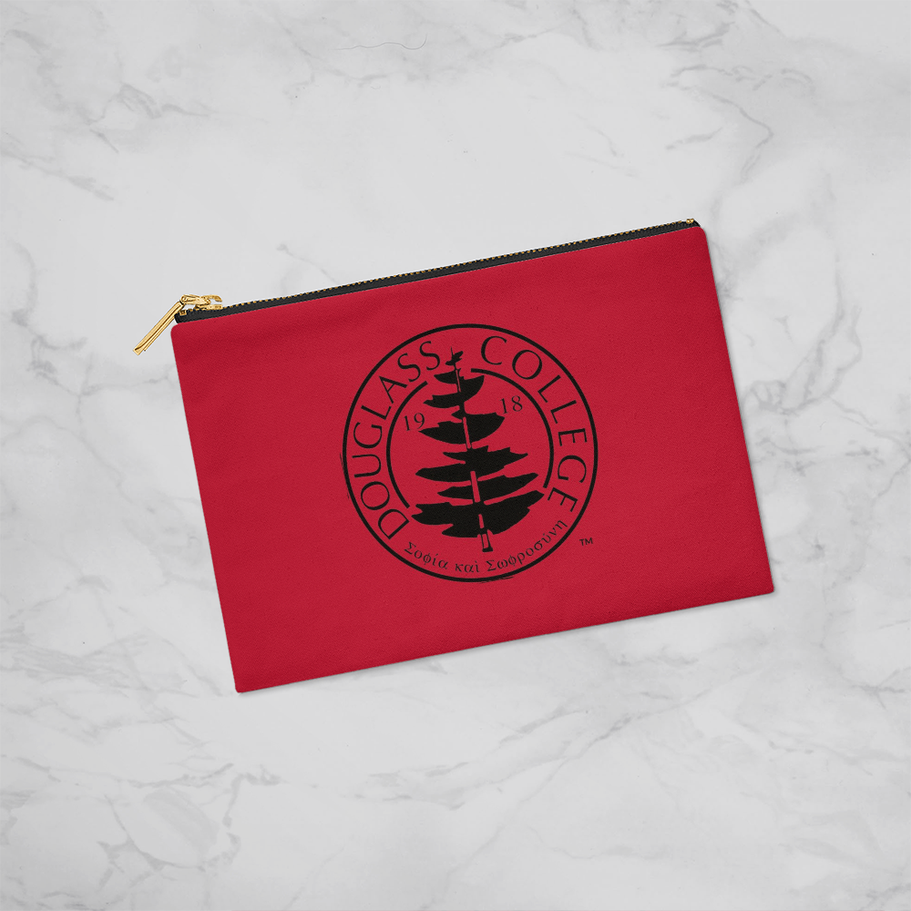 Douglass College Seal - Red Zippered Pouch