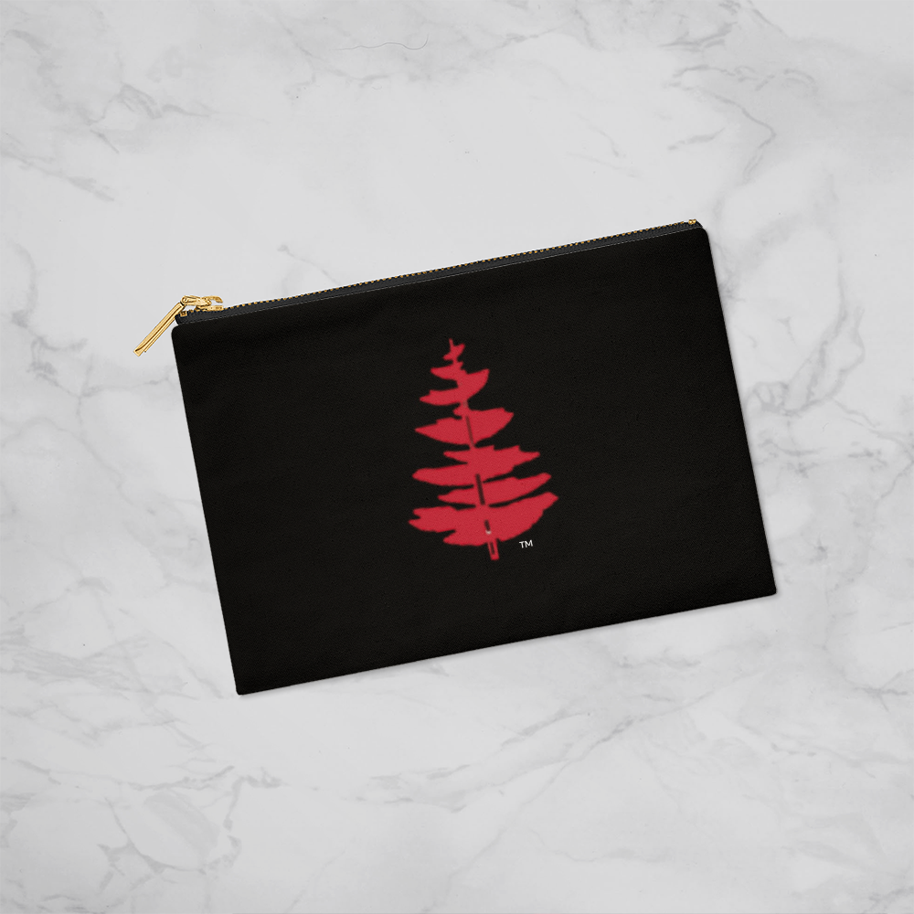 Douglass Fir Tree - Small Black Zipper Pouch