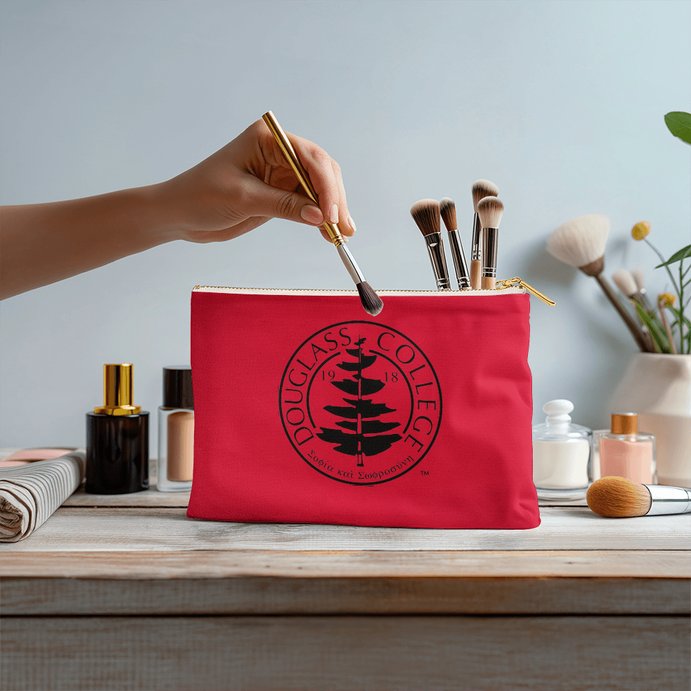Douglass College Seal - Red Zippered Pouch