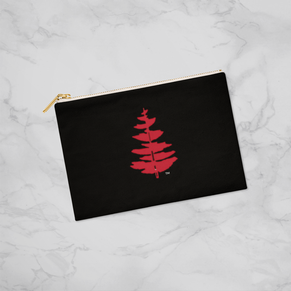 Douglass Fir Tree - Small Black Zipper Pouch