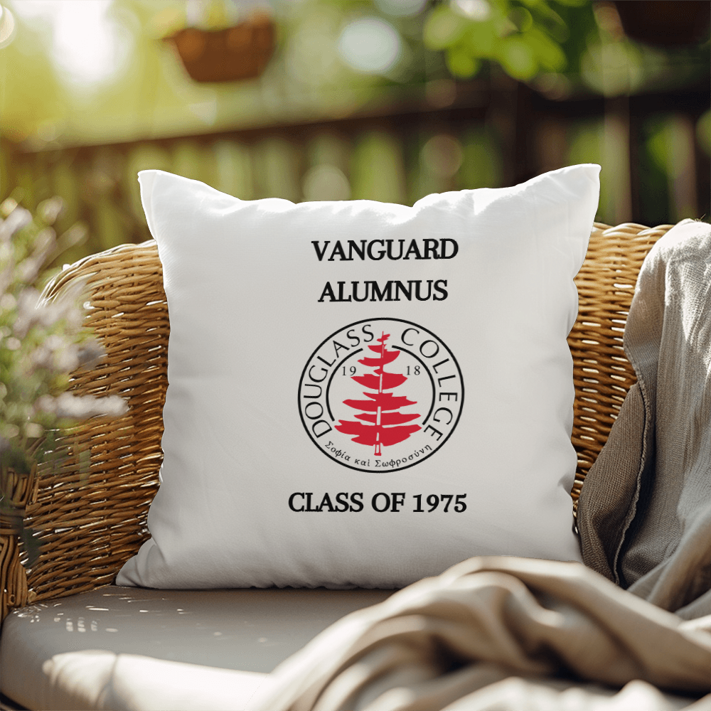 Douglass College Vanguard Alumnus Indoor/outdoor Pillow -White - Class of 1975