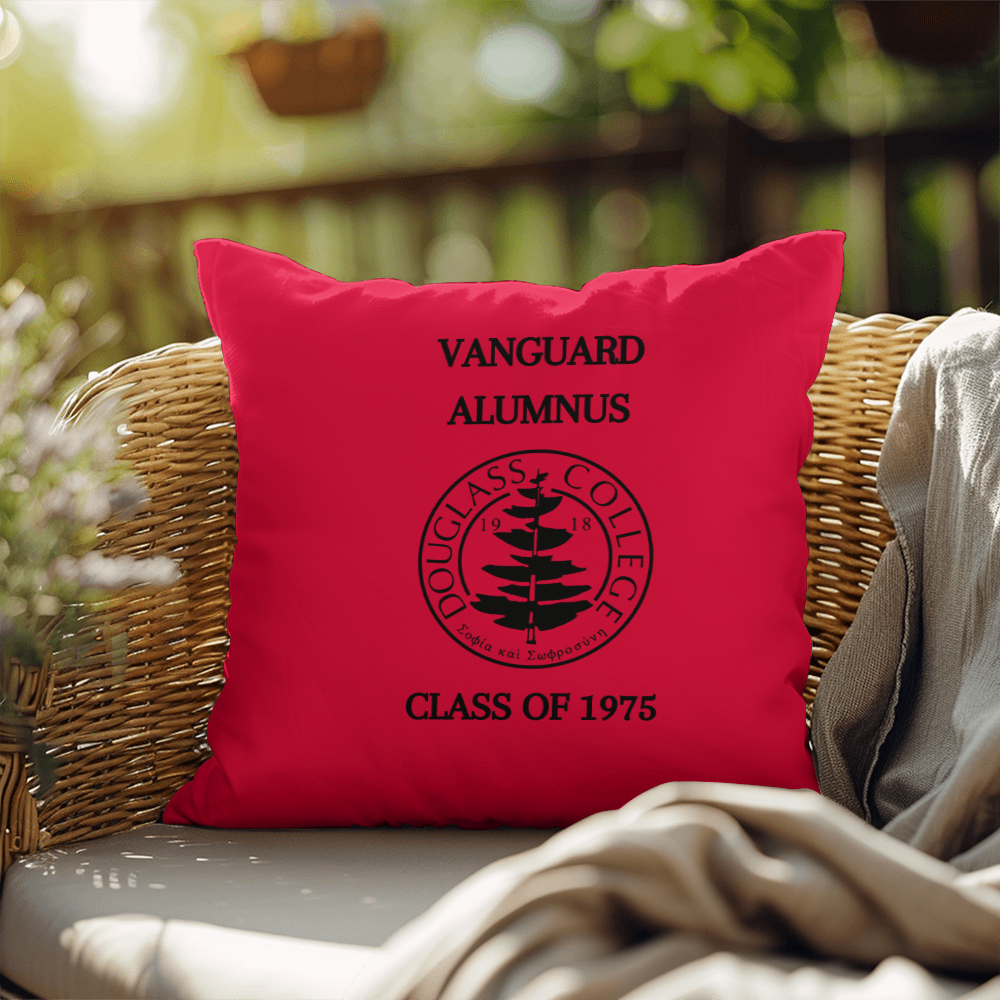 Douglass College Vanguard Alumni Indoor/outdoor Pillow -Red - Class of 1975