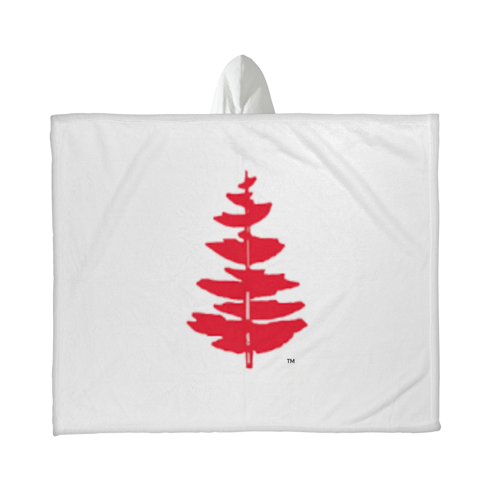 Douglass College Fir Tree - Hooded Sherpa Fleece Blanket Throw