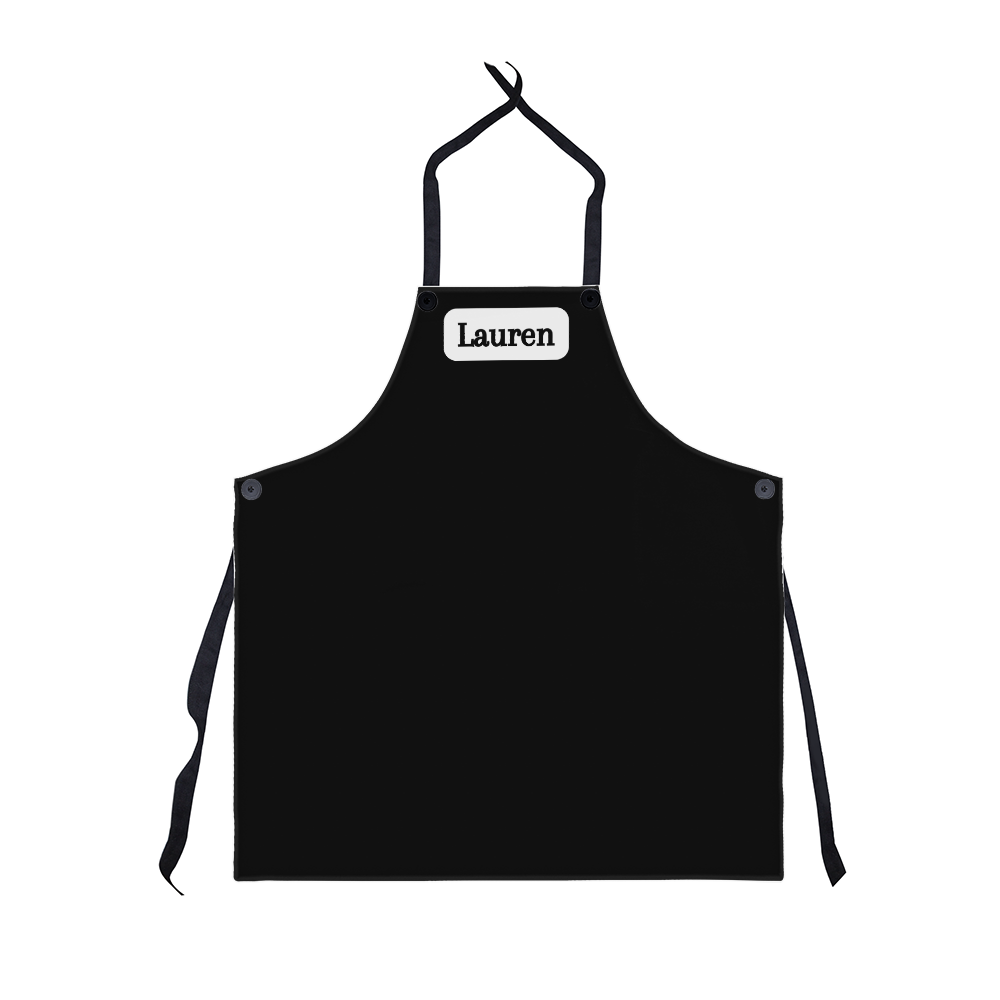 Personalized Black Apron with Custom Name