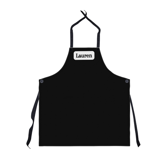 Personalized Black Apron with Custom Name