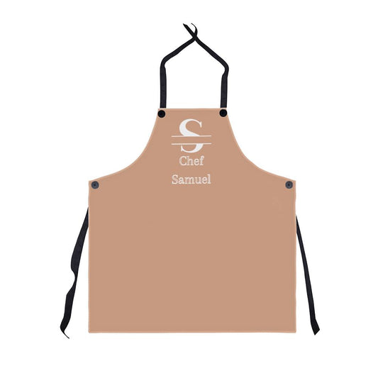 Chef Samuel - Salmon Personalized - Chef Split Initial Apron