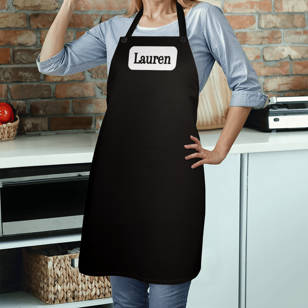 Personalized Black Apron with Custom Name