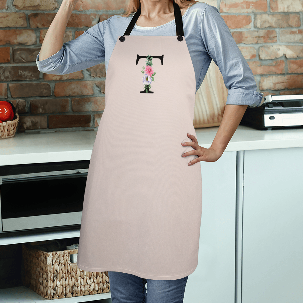 Personalized Pink Flowers Apron - T