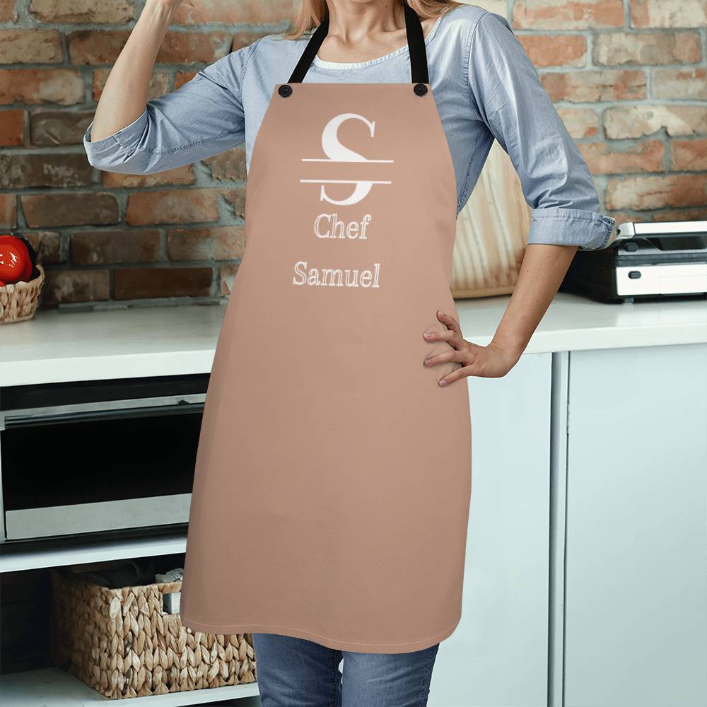 Chef Samuel - Salmon Personalized - Chef Split Initial Apron