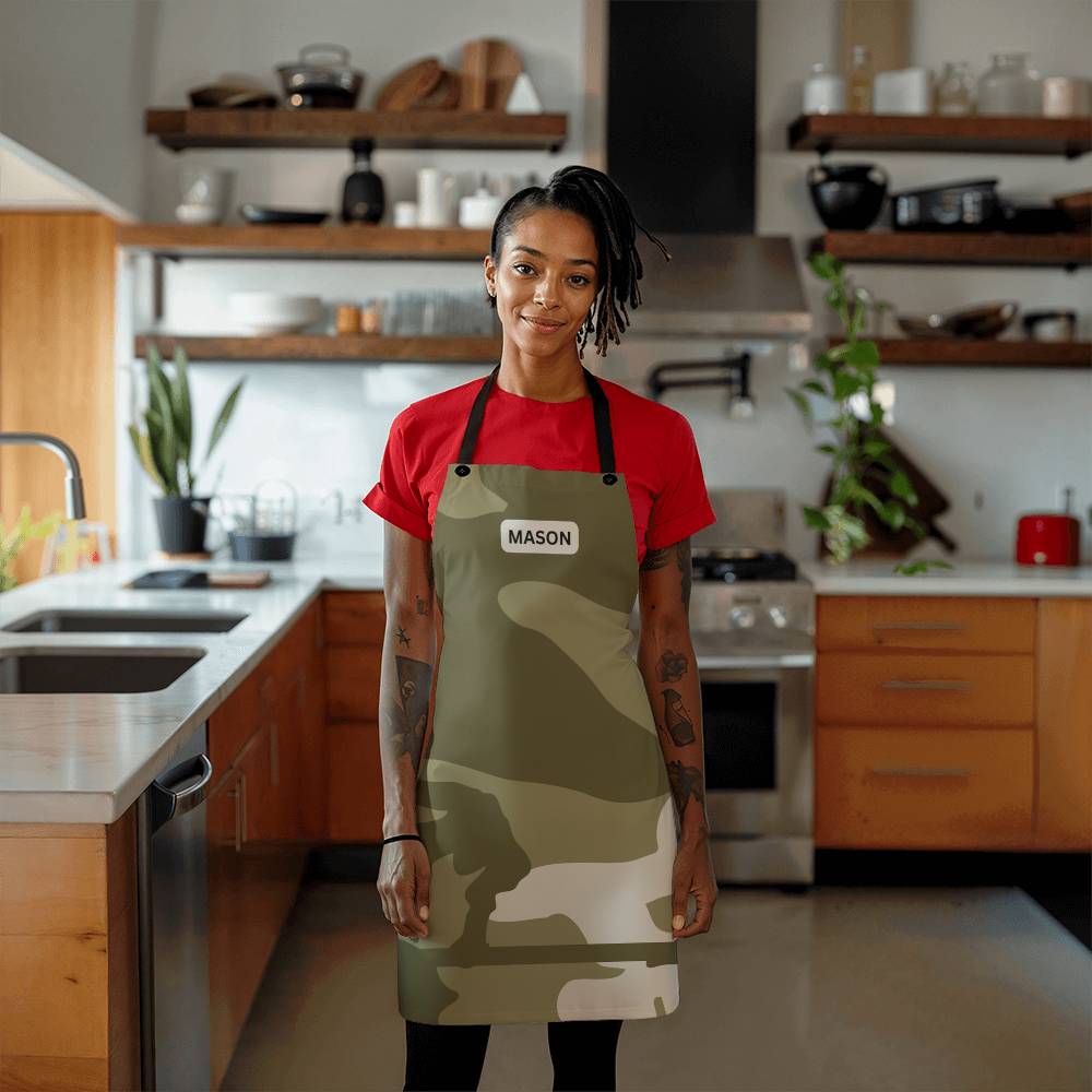 Personalized Military Camouflage Apron - Olive