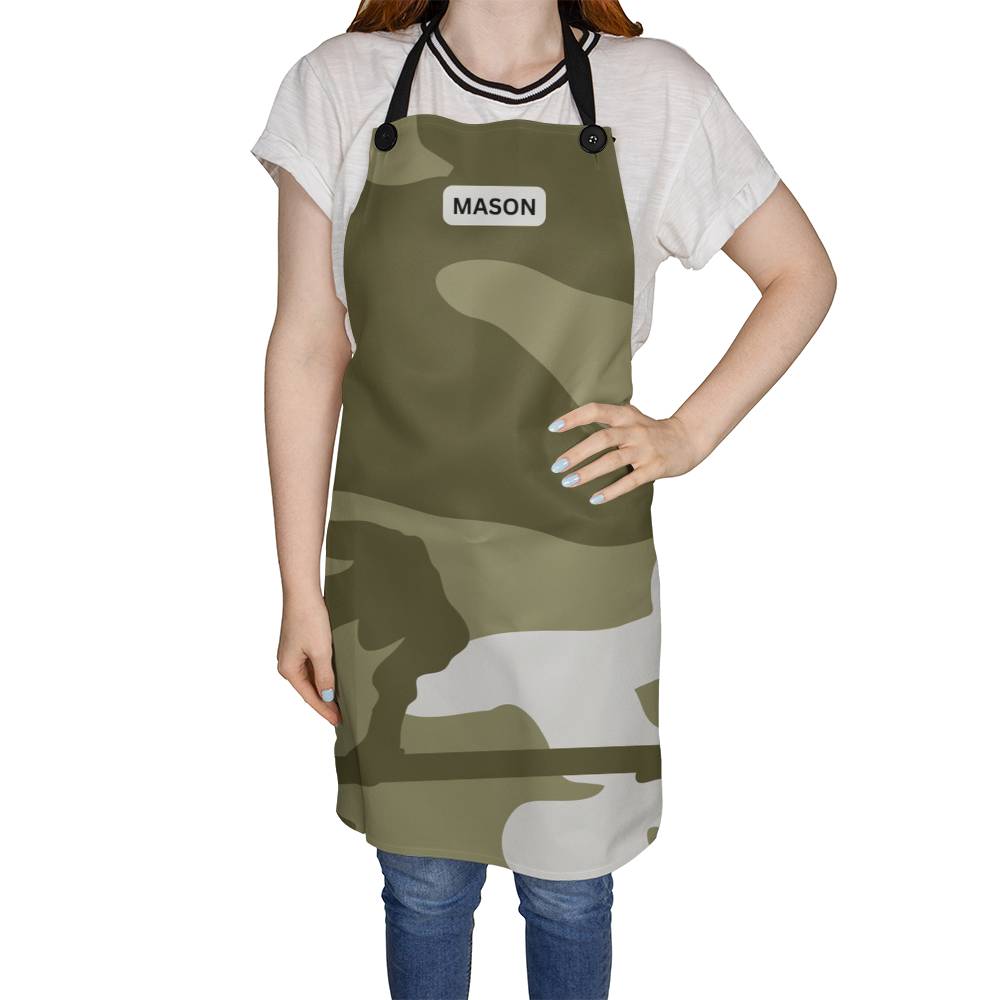 Personalized Military Camouflage Apron - Olive