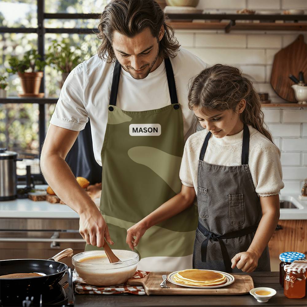 Personalized Military Camouflage Apron - Olive