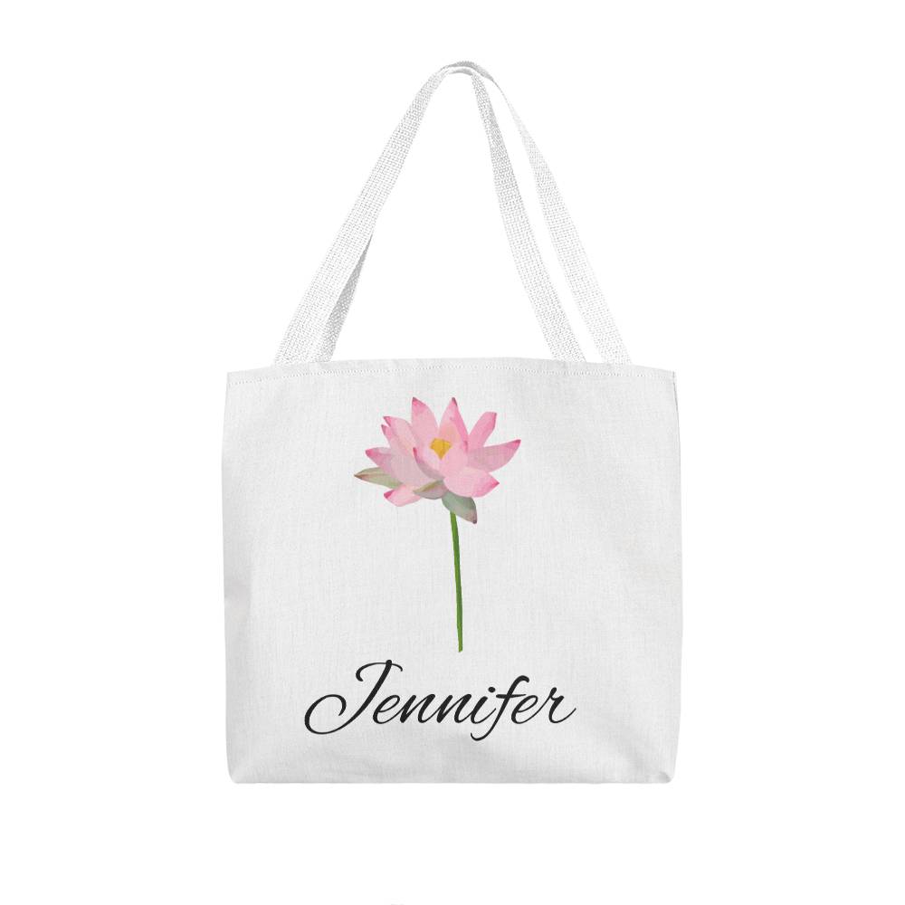 July - Personalized Birth Month Flower Classic Canvas Tote Bag