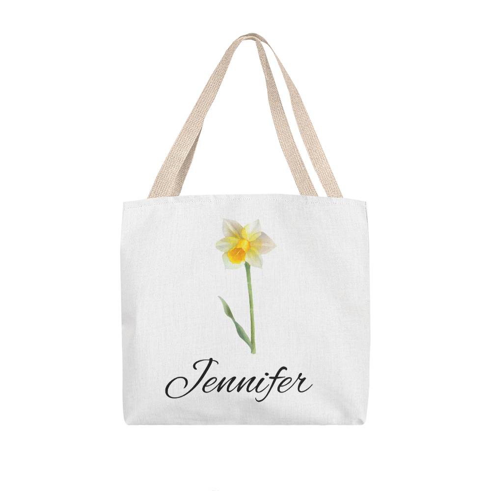 December - Personalized Birth Month Flower Classic Canvas Tote Bag