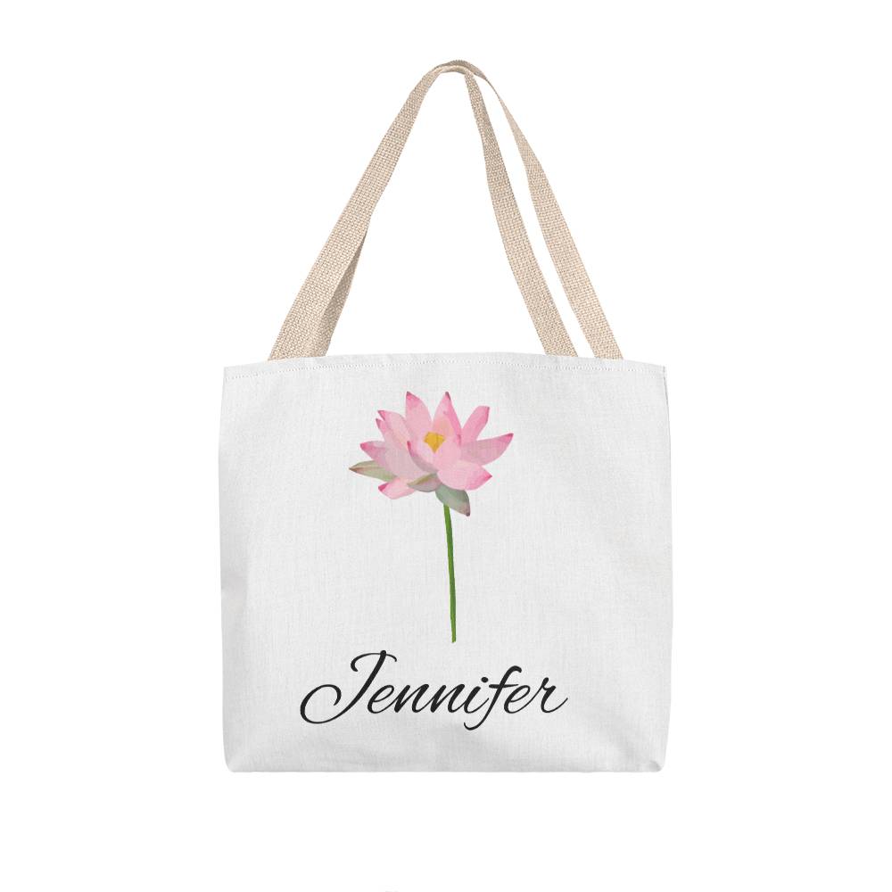 July - Personalized Birth Month Flower Classic Canvas Tote Bag