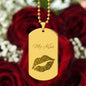 Personalized Engraved Dog Tag Necklace Sealed With My Kiss