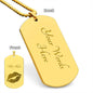 Personalized Engraved Dog Tag Necklace Sealed With My Kiss