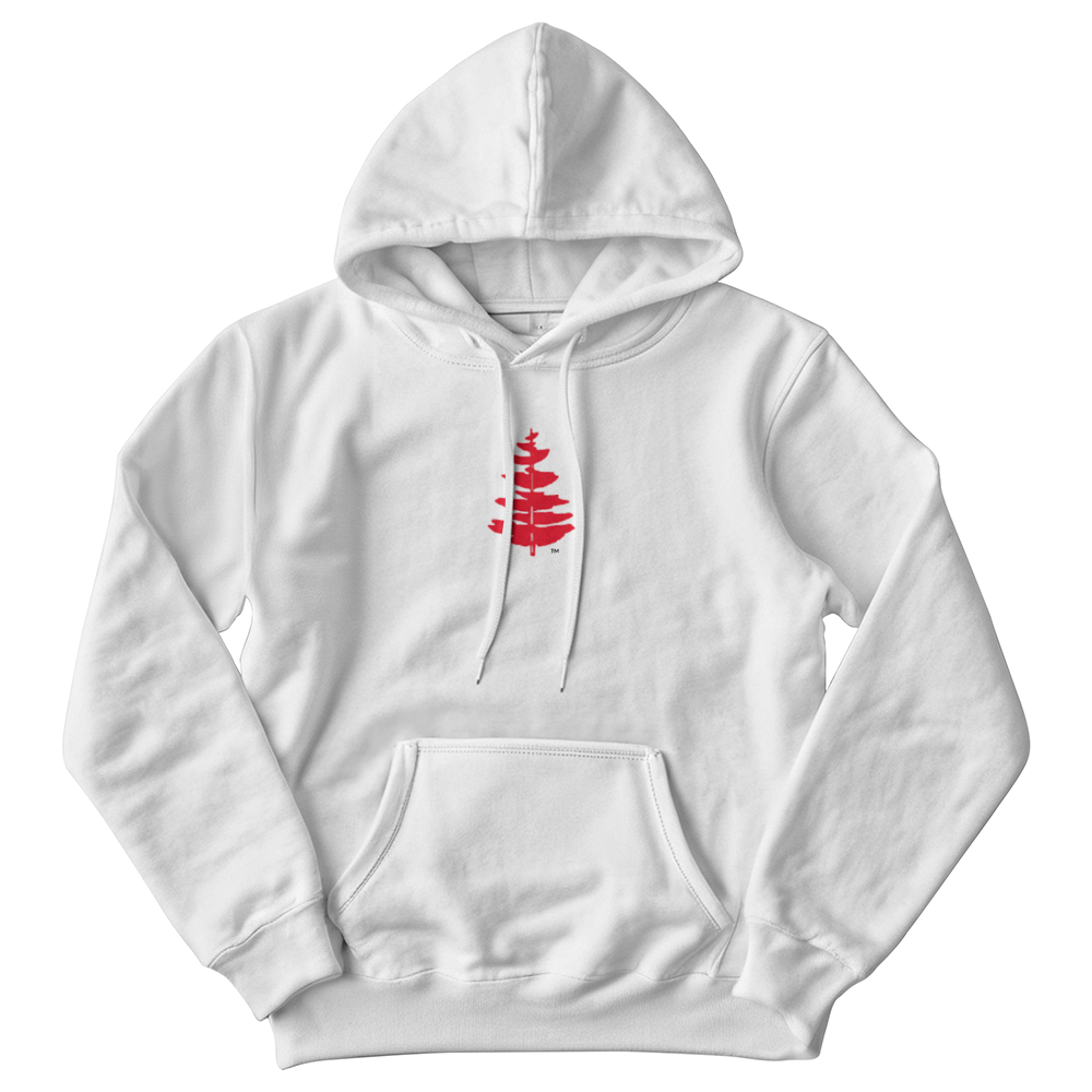 Douglass College Fir Tree - Gildan White Pullover Fleece Hoodie - 2