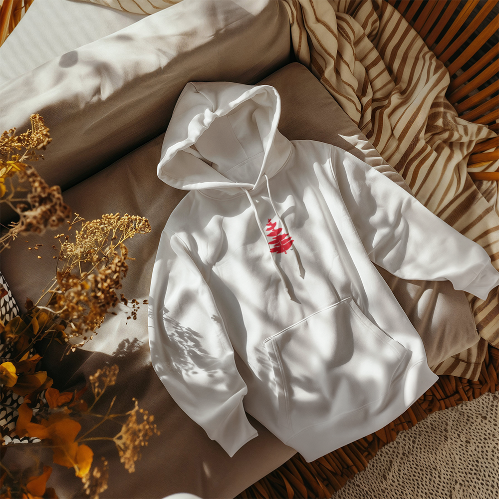 Douglass College Fir Tree - Gildan White Pullover Fleece Hoodie - 2